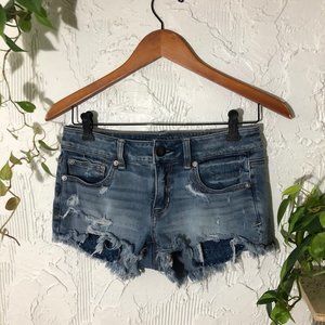 AEO Mid Rise Shortie Distressed Jean Shorts 4